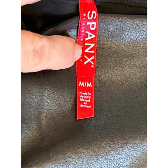 Spanx Faux Leather White Side Stripe Leggings - Picture 4 of 7